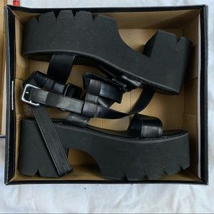 Black platform sandals